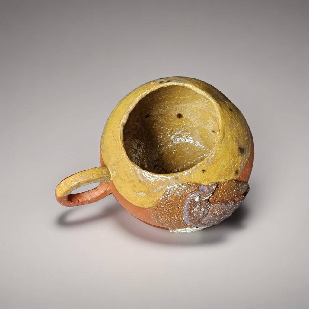 Rustic Nevermore Ceramic Tea Mug – Comfort Vessel for Shadowed Mornings, Ø11×9.5 cm by Red Raven Pottery