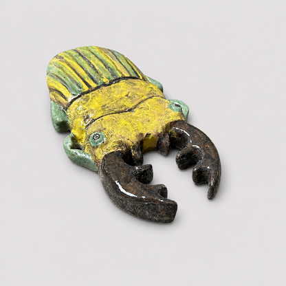 Scarab Beetle Ceramic Paperweight – Anchor Of The Ancients, 14×7.5×1.5 cm by Red Raven Pottery