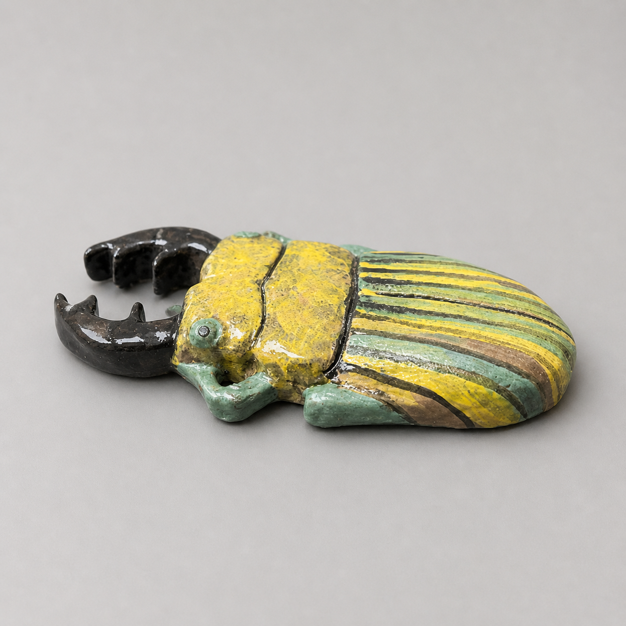 Scarab Beetle Ceramic Paperweight – Anchor Of The Ancients, 14×7.5×1.5 cm by Red Raven Pottery