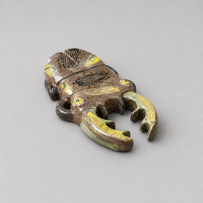 Scarab Beetle Ceramic Paperweight – Anchor Of The Ancients, 14×7.5×1.5 cm by Red Raven Pottery