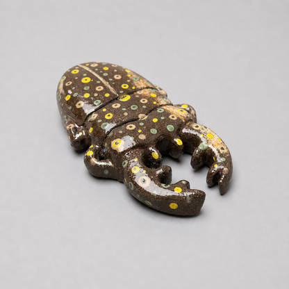 Scarab Beetle Ceramic Paperweight – Anchor Of The Ancients, 14×7.5×1.5 cm by Red Raven Pottery