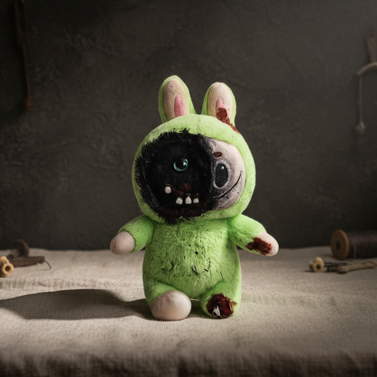 Scorched Bunny Customized Horror Plush – Creepy Wall Trophy, 28 cm by Hook & Hex