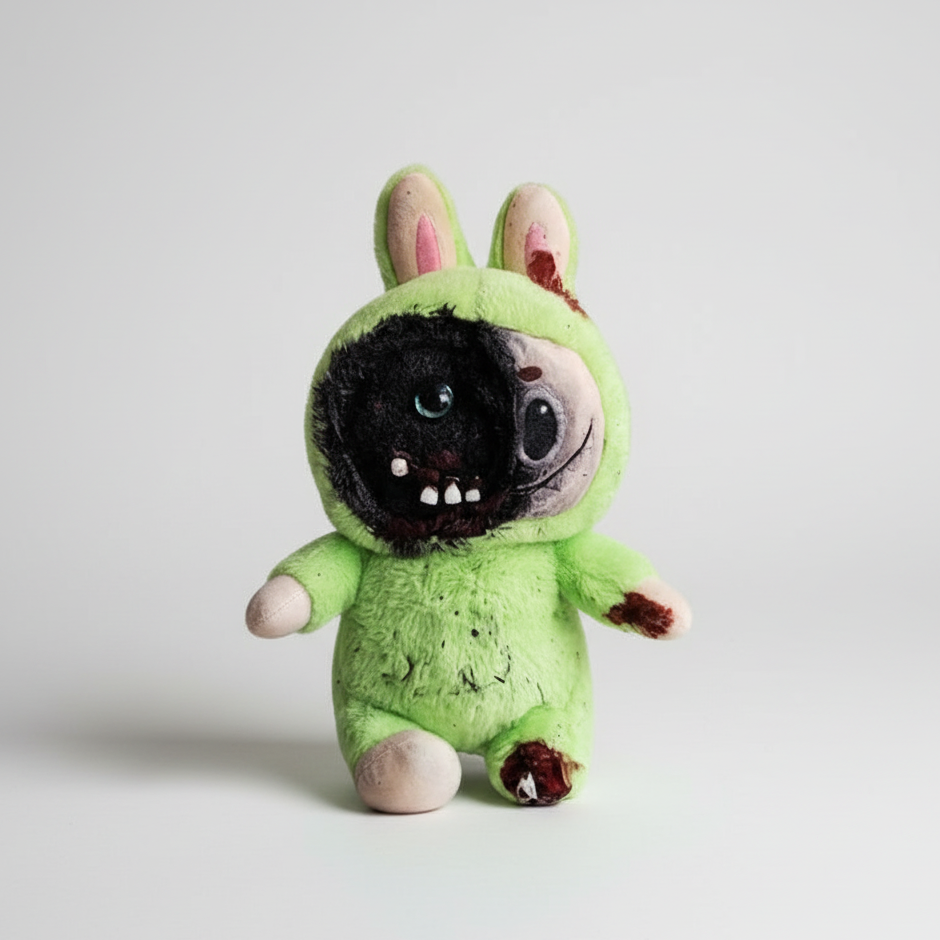 Scorched Bunny Customized Horror Plush – Creepy Wall Trophy, 28 cm by Hook & Hex