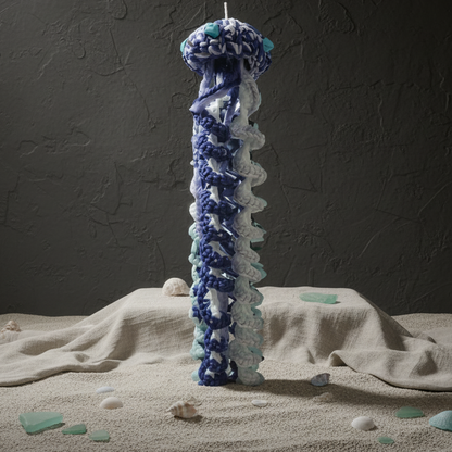 Seawhisper Jellyfish Crochet Hanging – Ocean Drift for Coastal Dreamers, 40 cm by Hook & Hex