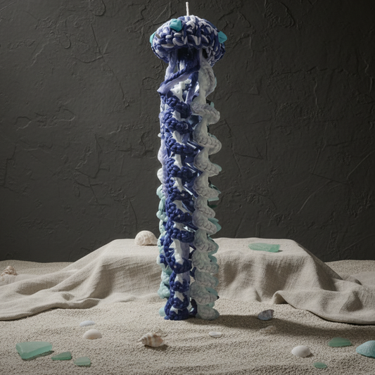 Seawhisper Jellyfish Crochet Hanging – Ocean Drift for Coastal Dreamers, 40 cm by Hook & Hex