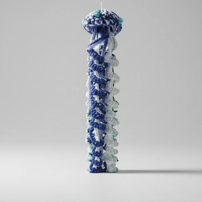 Seawhisper Jellyfish Crochet Hanging – Ocean Drift for Coastal Dreamers, 40 cm by Hook & Hex