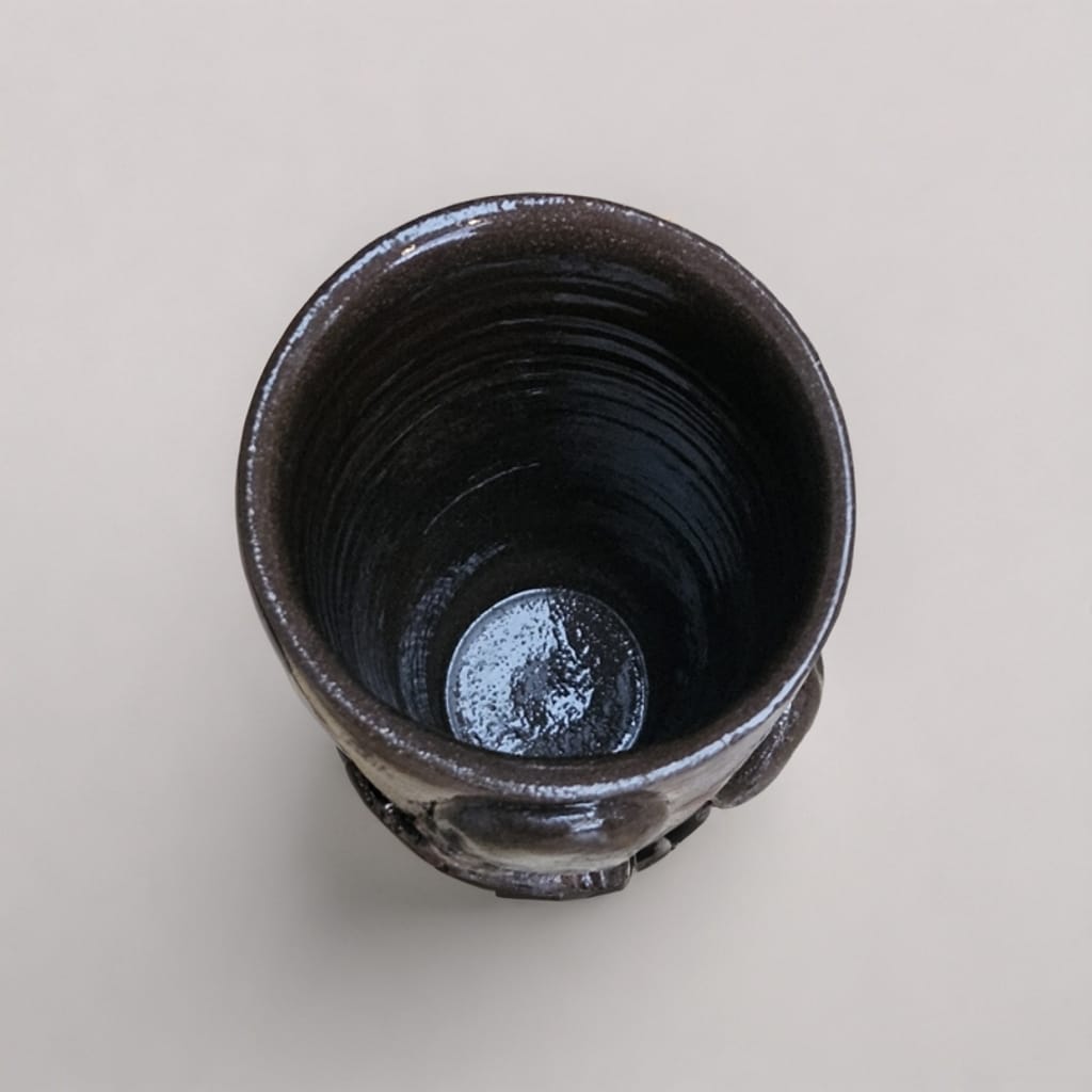 Skull & Skelton Hand Ceramic Tumbler - Remains of Mortality, Ø11×7 cm by Red Raven Pottery