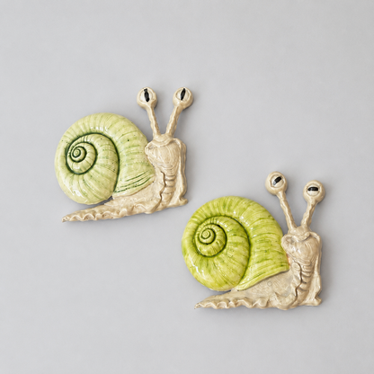 Smoking Snail Ceramic Incense Holder – A Slow Puff of Calm, 7.5 × 8.5 × 0.5 cm by Red Raven Pottery
