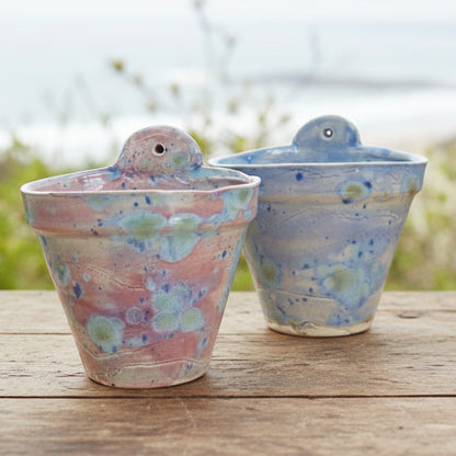 Soft Tides Ceramic Planter – Pastel Reef Stillness, Ø9.5×8.5 cm by Red Raven Pottery