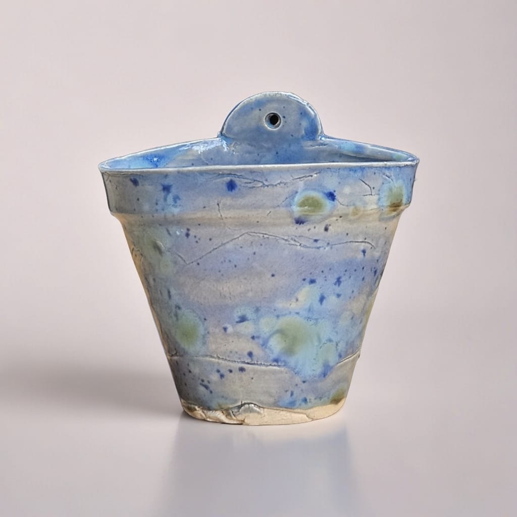 Soft Tides Ceramic Planter – Pastel Reef Stillness, Ø9.5×8.5 cm by Red Raven Pottery