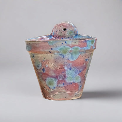 Soft Tides Ceramic Planter – Pastel Reef Stillness, Ø9.5×8.5 cm by Red Raven Pottery