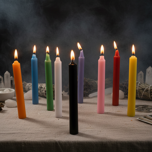 Spell Candle Set – Nine Colors For Focused Intention, 10 cm