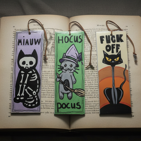 Spellbound Familiar Illustrated Bookmark – Witchy Reading Companion, 18 cm by Hook & Hex