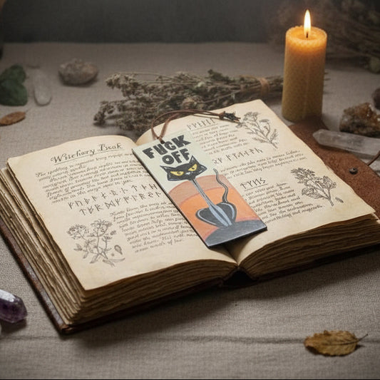 Spellbound Familiar Laminated Bookmark – Hand-painted Witchy Companion, 18 cm by Hook & Hex