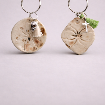 Spider Imprint Keychain – Manifesting Ceramic Charm, 4×3 cm, various designs by Red Raven Pottery