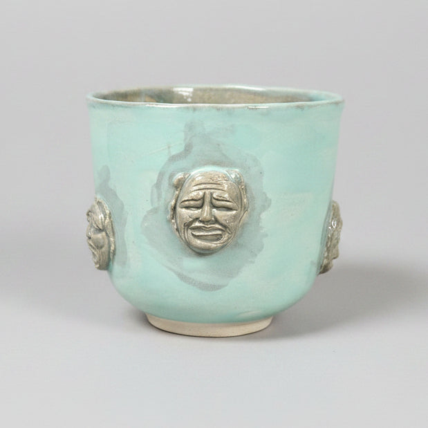 Split Persona Ceramic Mugs – Inner Selves Expression, Ø8.5×8 cm & Ø8.5×10 cm by Red Raven Pottery