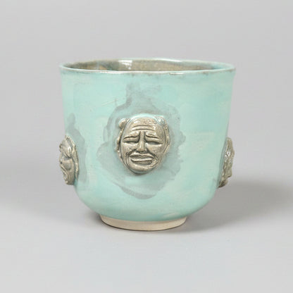 Split Persona Ceramic Mugs – Inner Selves Expression, Ø8.5×8 cm & Ø8.5×10 cm by Red Raven Pottery