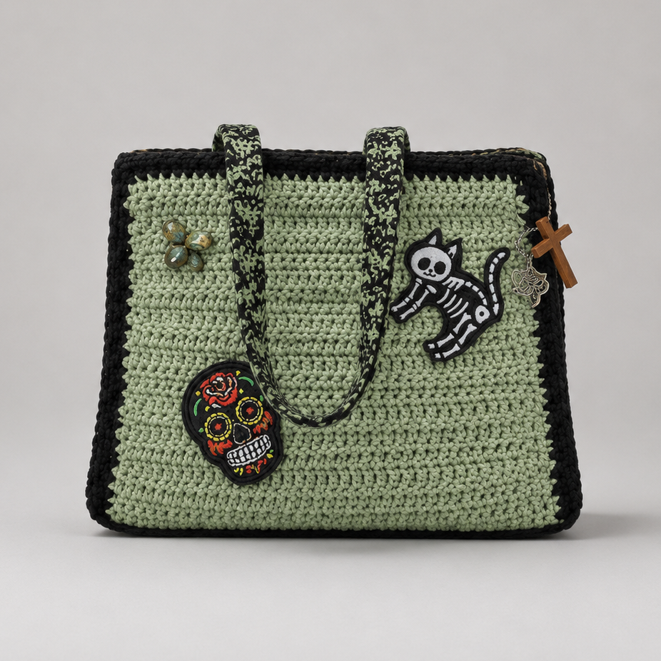 Spooky Scary Crochet Bag – Witchy Charm Carryall, 25×20 cm by Hook & Hex