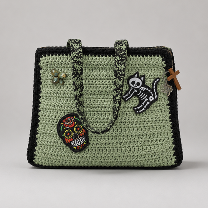 Spooky Scary Crochet Bag – Witchy Charm Carryall, 25×20 cm by Hook & Hex