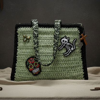 Spooky Scary Crochet Bag – Witchy Charm Carryall, 25×20 cm by Hook & Hex