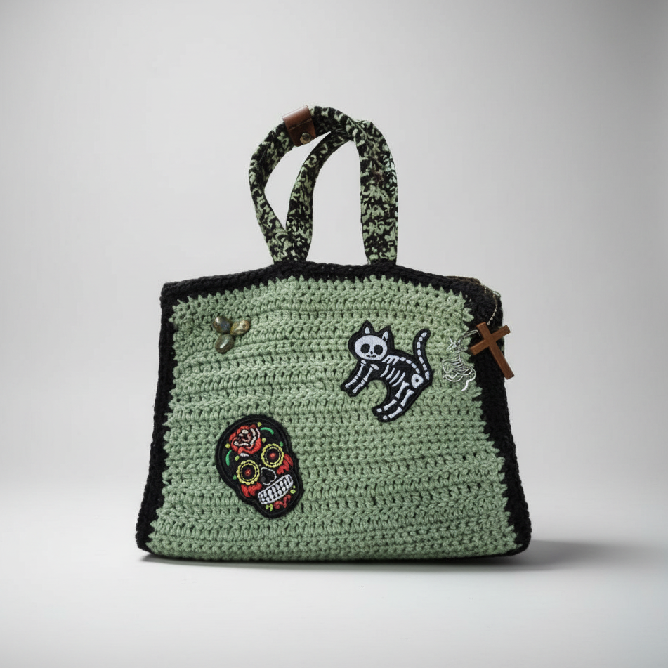 Spooky Scary Crochet Bag – Witchy Charm Carryall, 25×20 cm by Hook & Hex