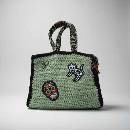 Spooky Scary Crochet Bag – Witchy Charm Carryall, 25×20 cm by Hook & Hex