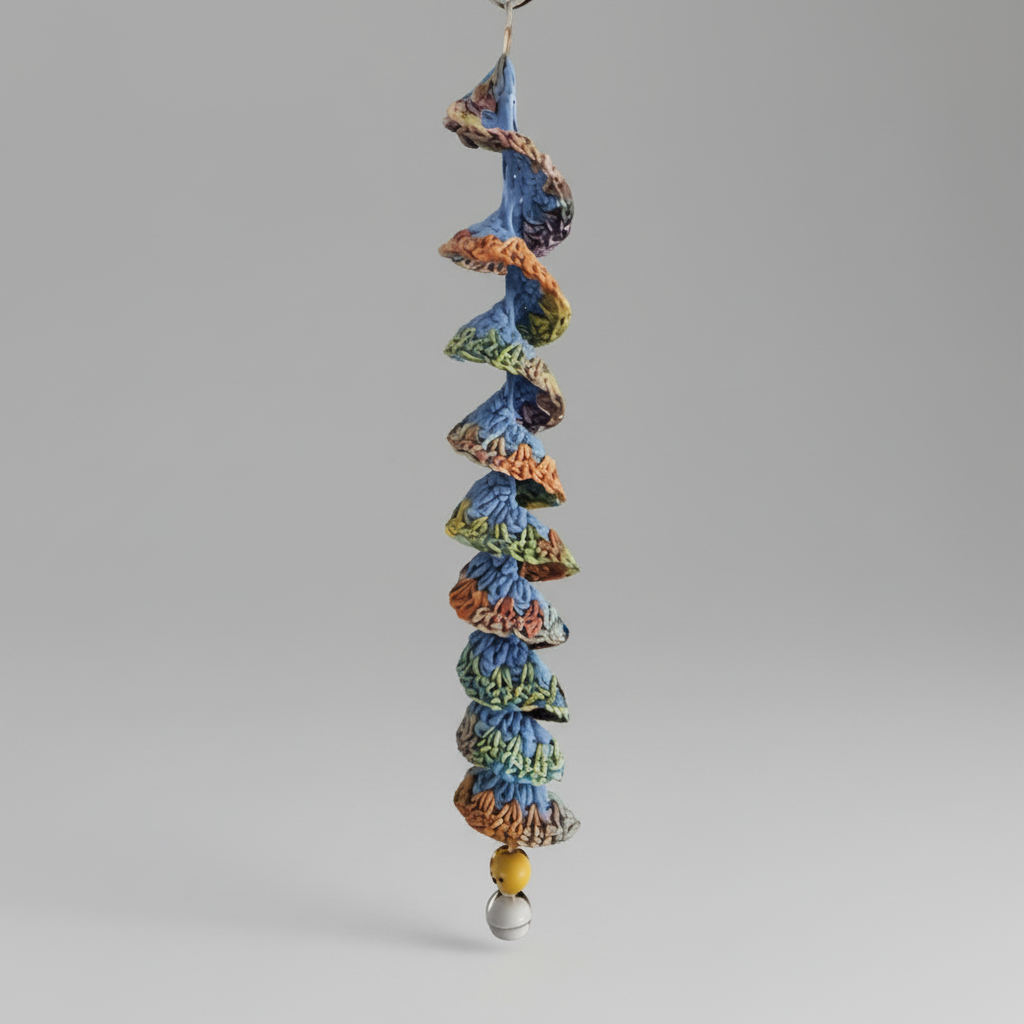 Spring Meadow Crochet Hanging  – Spiral Charm for Quiet Symbolism, 41 cm by Hook & Hex