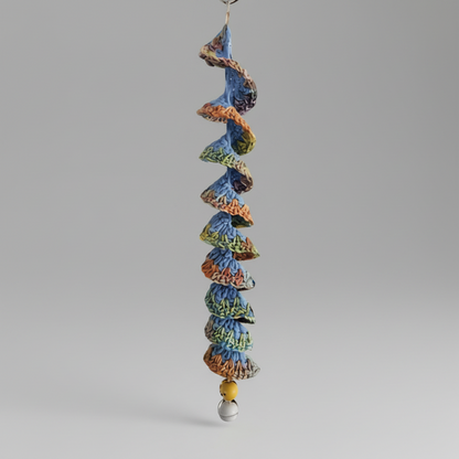 Spring Meadow Crochet Hanging  – Spiral Charm for Quiet Symbolism, 41 cm by Hook & Hex