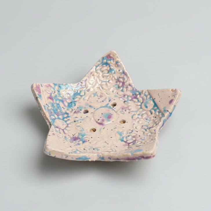 Starlit Ritual Handmade Ceramic Soap Dish – Celestial & Dragonfly Designs, Various Sizes by Red Raven Pottery