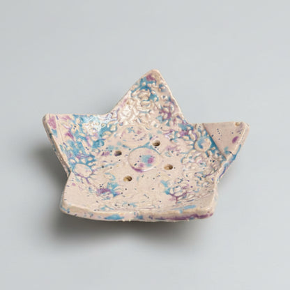 Starlit Ritual Handmade Ceramic Soap Dish – Celestial & Dragonfly Designs, Various Sizes by Red Raven Pottery