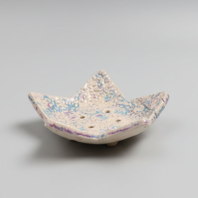 Starlit Ritual Handmade Ceramic Soap Dish – Celestial & Dragonfly Designs, Various Sizes by Red Raven Pottery