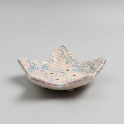 Starlit Ritual Handmade Ceramic Soap Dish – Celestial & Dragonfly Designs, Various Sizes by Red Raven Pottery