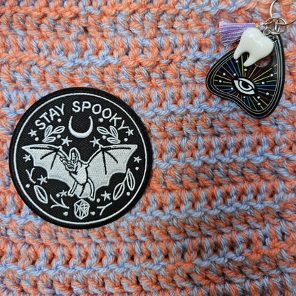 Stay Spooky Crochet Purse - Dark Edged Fun Shoulder Bag, 24×18 cm by Hook & Hex