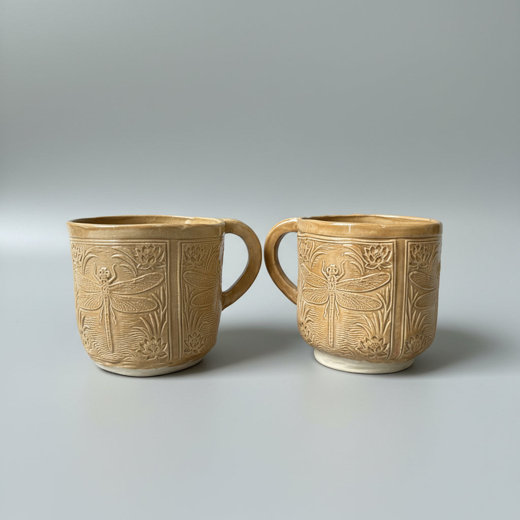 Stillwater Dragonfly Ceramic Set – Echoes From The Pond, various designs by Red Raven Pottery