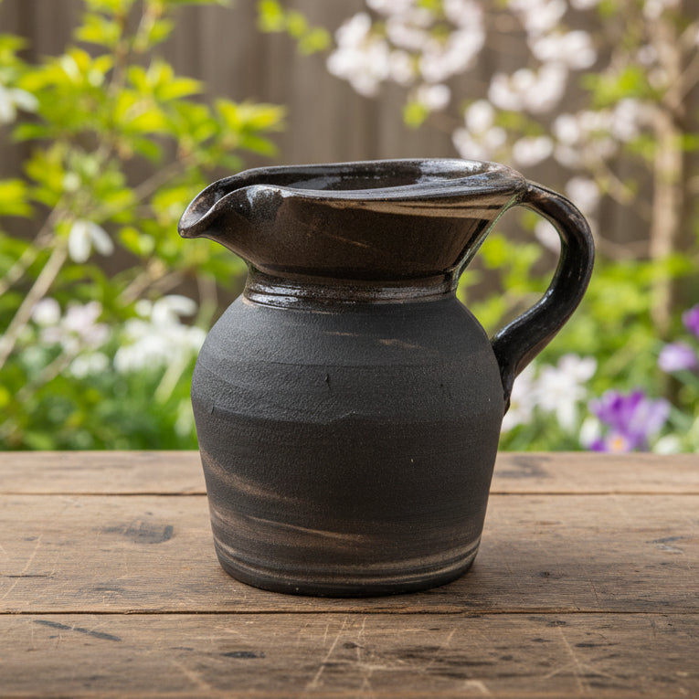 Stone Whisper Ceramic Pitcher – Quiet Pouring Ritual, Ø7.5×9 cm by Red Raven Pottery