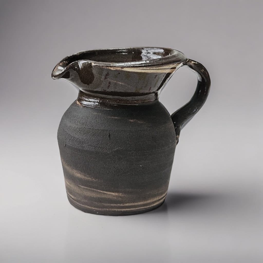 Stone Whisper Ceramic Pitcher – Quiet Pouring Ritual, Ø7.5×9 cm by Red Raven Pottery