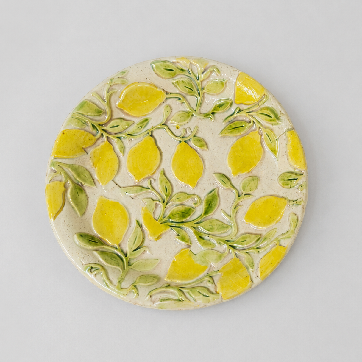 Sunlit Lemon Ceramic Dish Set – Mediterranean Table Trio, Ø16 / 14.5 / 12 × 2 cm by Red Raven Pottery