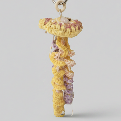 Sunspell Jellyfish Crochet Hanging – Rose Quartz Drift for Gentle Spaces, 30cm by Hook & Hex