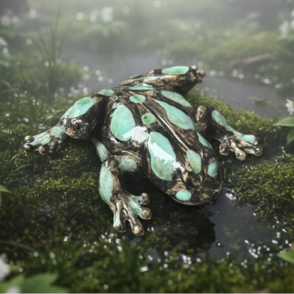 Swamp Sentinel Ceramic Figurine – Mossbound Watcher, 10×12×2.5 cm by Red Raven Pottery