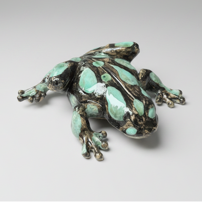 Swamp Sentinel Ceramic Figurine – Mossbound Watcher, 10×12×2.5 cm by Red Raven Pottery