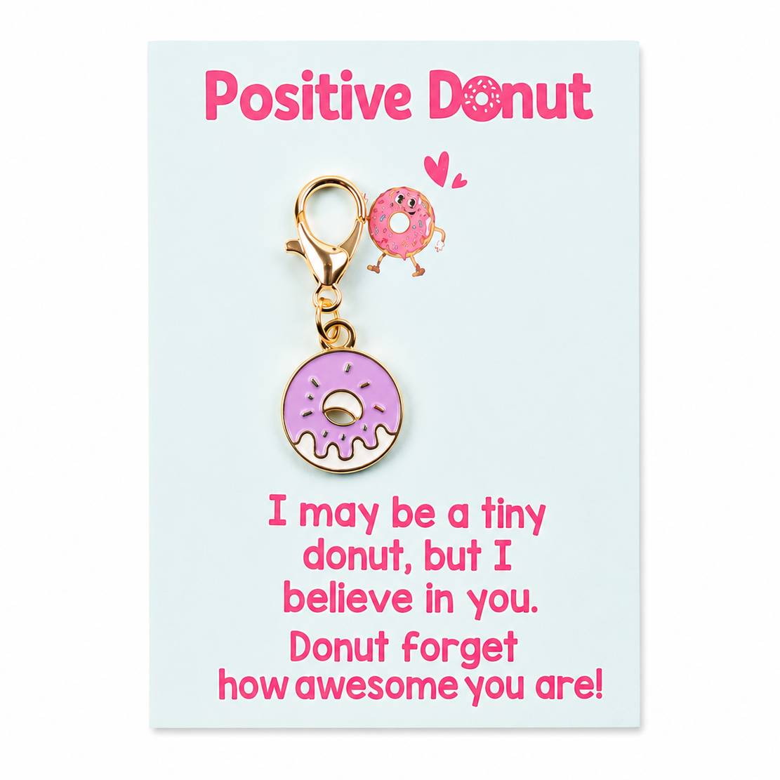Sweet Pocket Charm Keyring – Tiny Sprinkle of Encouragement, 8 × 5.5 cm