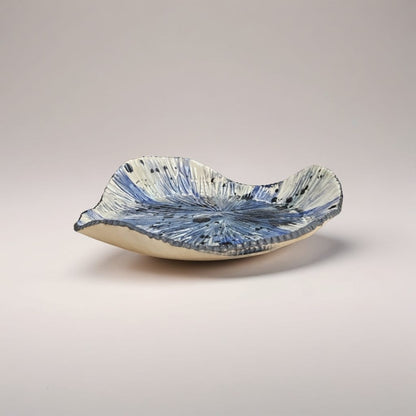 Temporal Rift Ceramic Plate – Time Pressed Into Stone, Ø23×4 cm by Red Raven Pottery