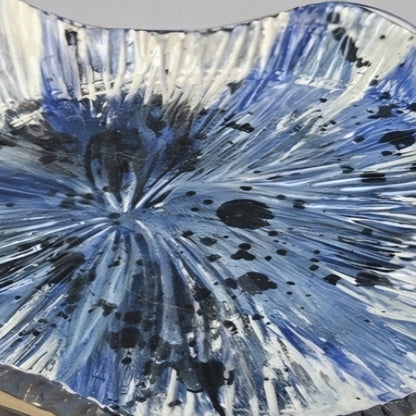 Temporal Rift Ceramic Plate – Time Pressed Into Stone, Ø23×4 cm by Red Raven Pottery