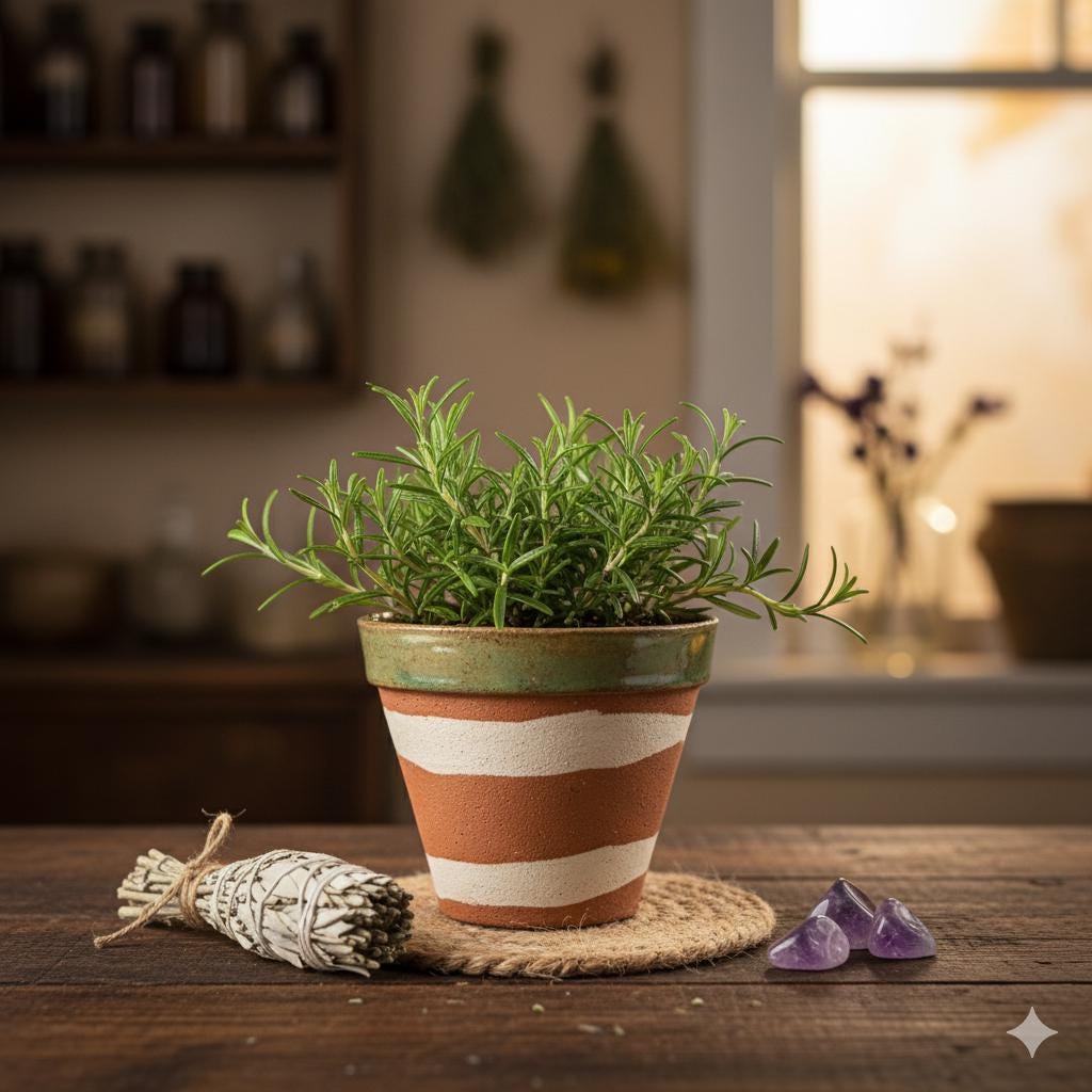 Terracotta Witch’s Grove Ceramic Planter – Rooted in Earth’s Magic, Ø10.5×9 cm by Red Raven Pottery 
