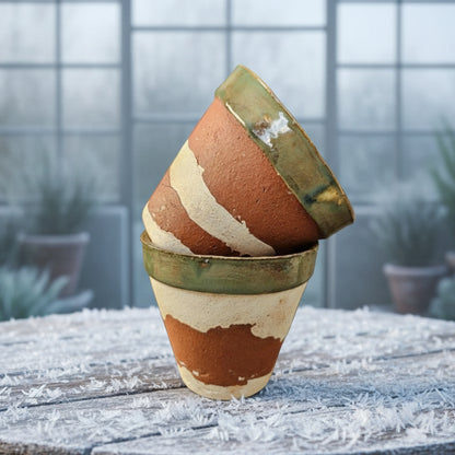 Terracotta Witch’s Grove Ceramic Planter – Rooted in Earth’s Magic, Ø10.5×9 cm by Red Raven Pottery 