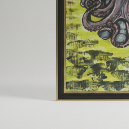 The Encounter Original Acrylic Painting – Octopus Wall Art, 32×23.5 cm by Hook & Hex