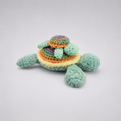 Tidebound Crochet Turtle Duo – Symbol of Care and Connection, 20 cm by Hook & Hex