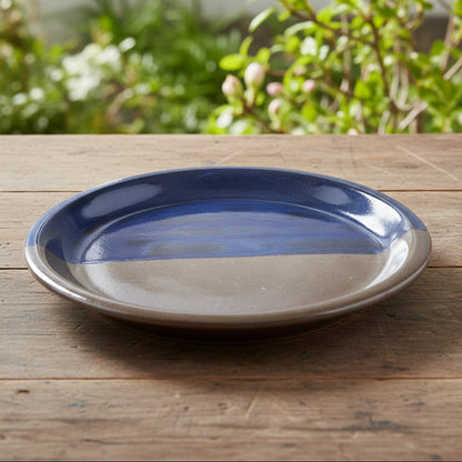 Tidebound Divide Ceramic Plate – Elements Meeting in Quiet RItual, Ø21 cm by Red Raven Pottery