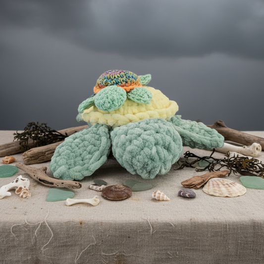 Tidebound Turtle Plush Duo – Hand-Crocheted Symbol of Care and Connection, 20 cm by Hook & Hex