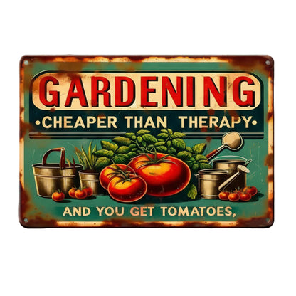 Tomato Therapy Wooden Sign – Humorous Garden Wall Art, 15×20 cm